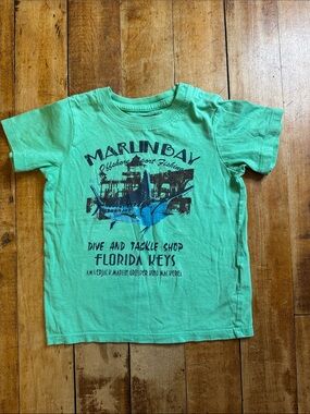 H&M Graphic Tee 12 to 18 months green organic cotton summer
